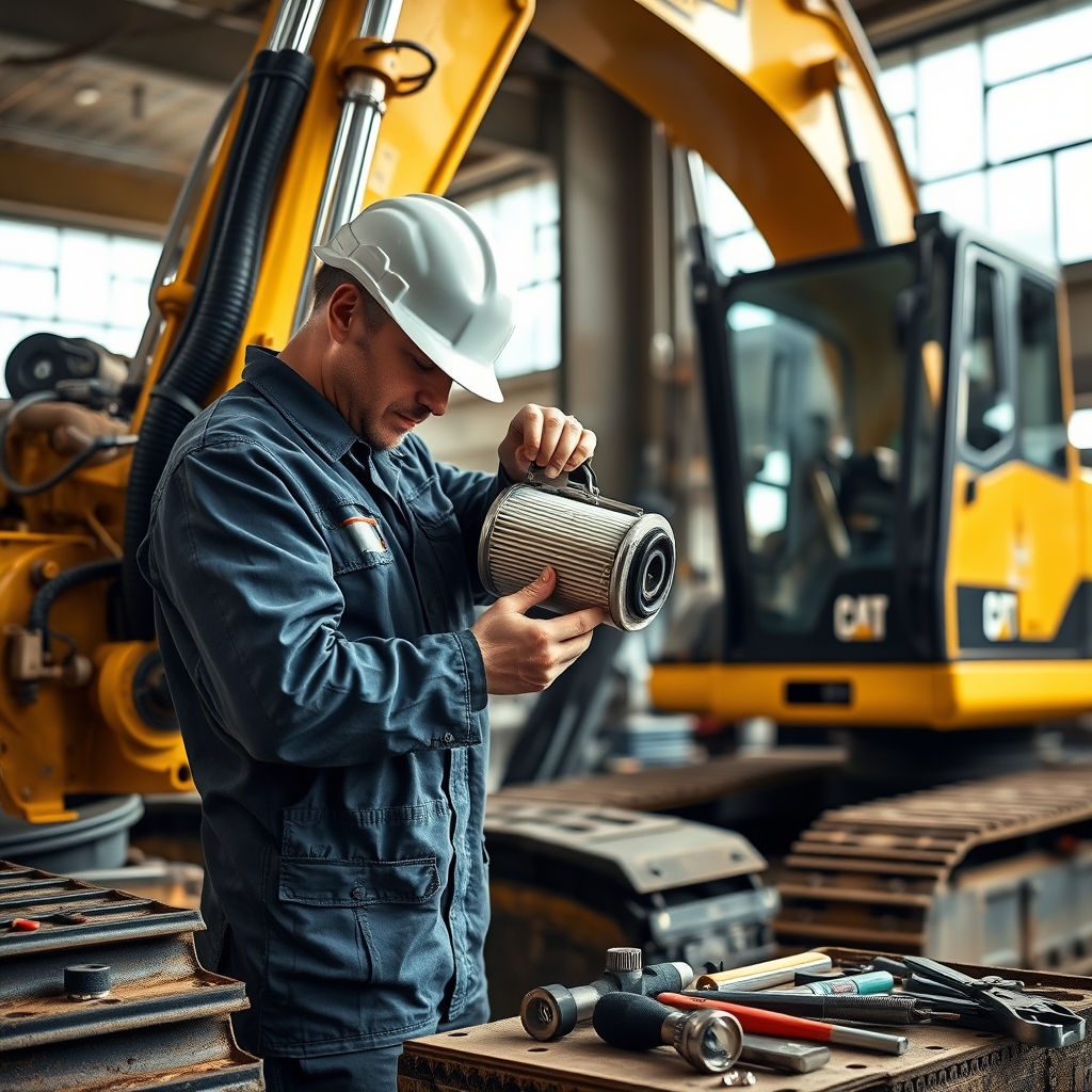 ตารางเปลี่ยนฟิลเตอร์น้ำมันและไส้กรองอากาศ สำหรับรถเครื่องจักรหนัก Komatsu Hitachi Caterpillar